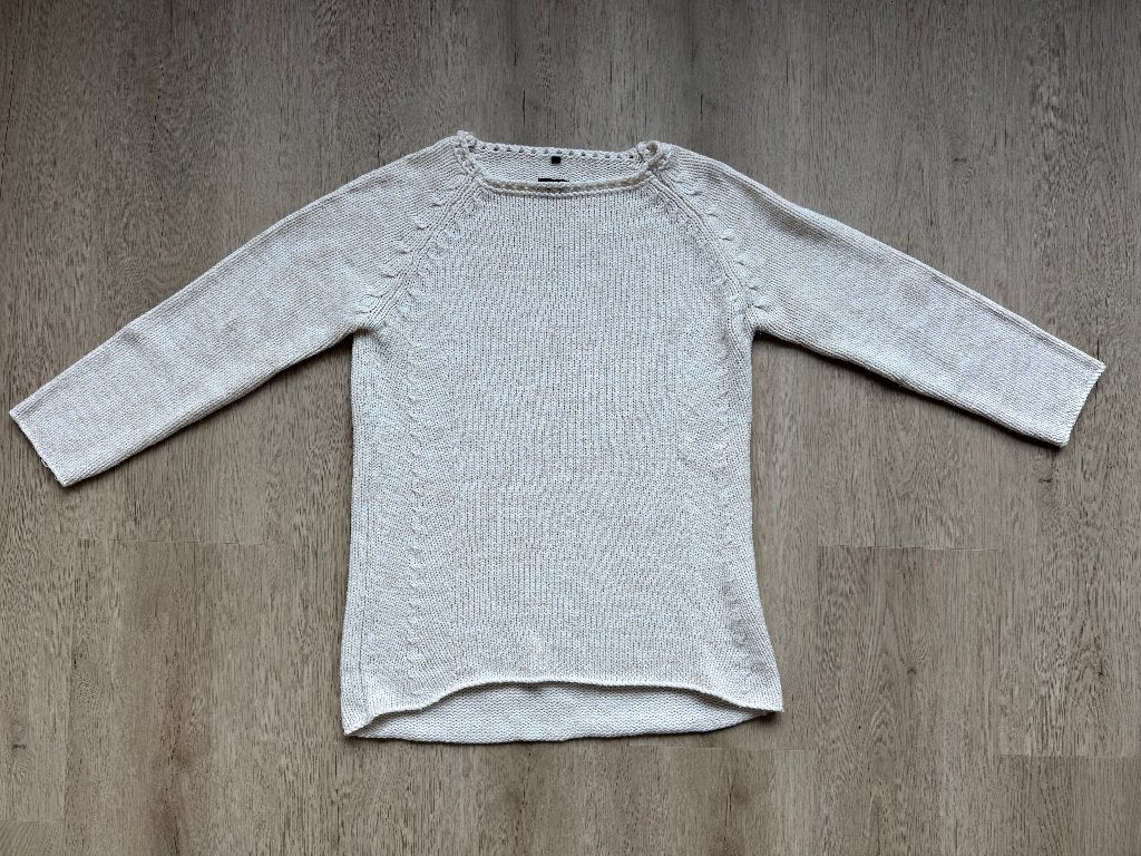 Liv - lange gebreide trui - creme, ecru, gebroken wit- mt 44, Ophalen of Verzenden, Zo goed als nieuw, Maat 42/44 (L), Wit