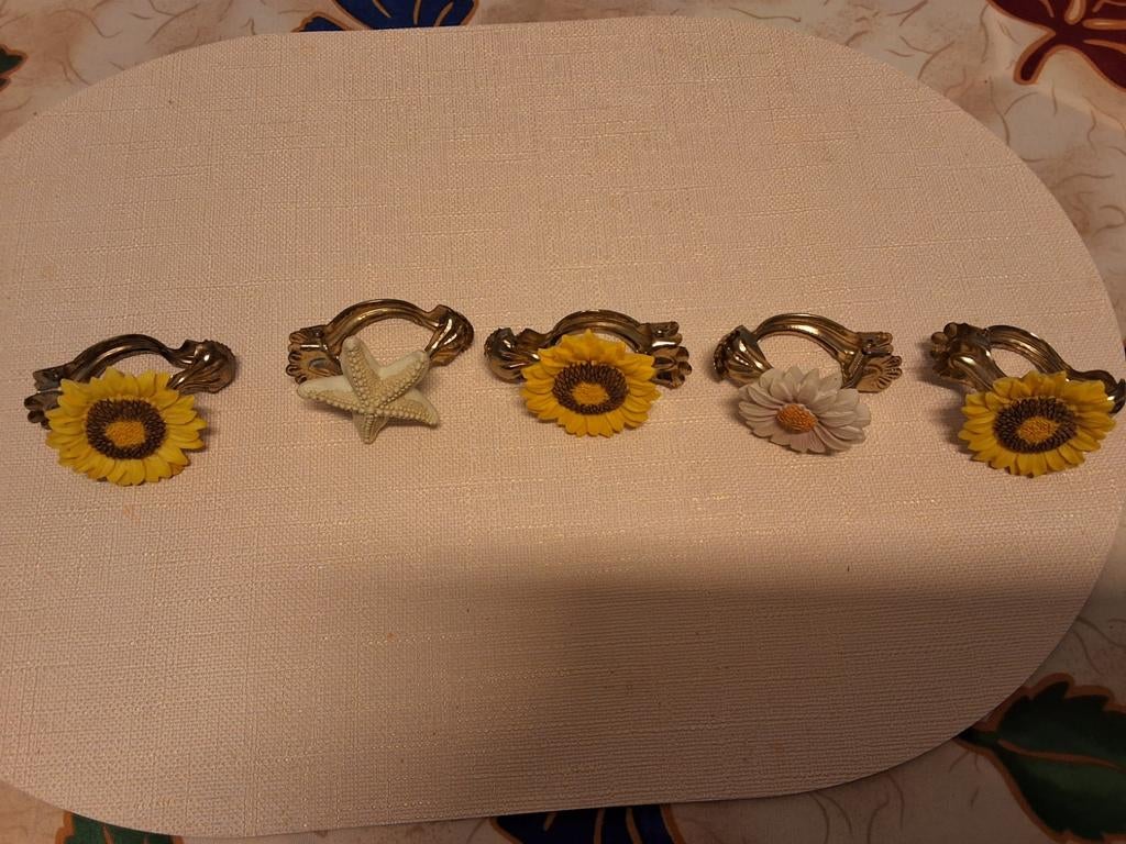 5 decoratieve klemmen voor gordijnen/tafelkleden, Ophalen of Verzenden, Gebruikt, Rond, Binnen