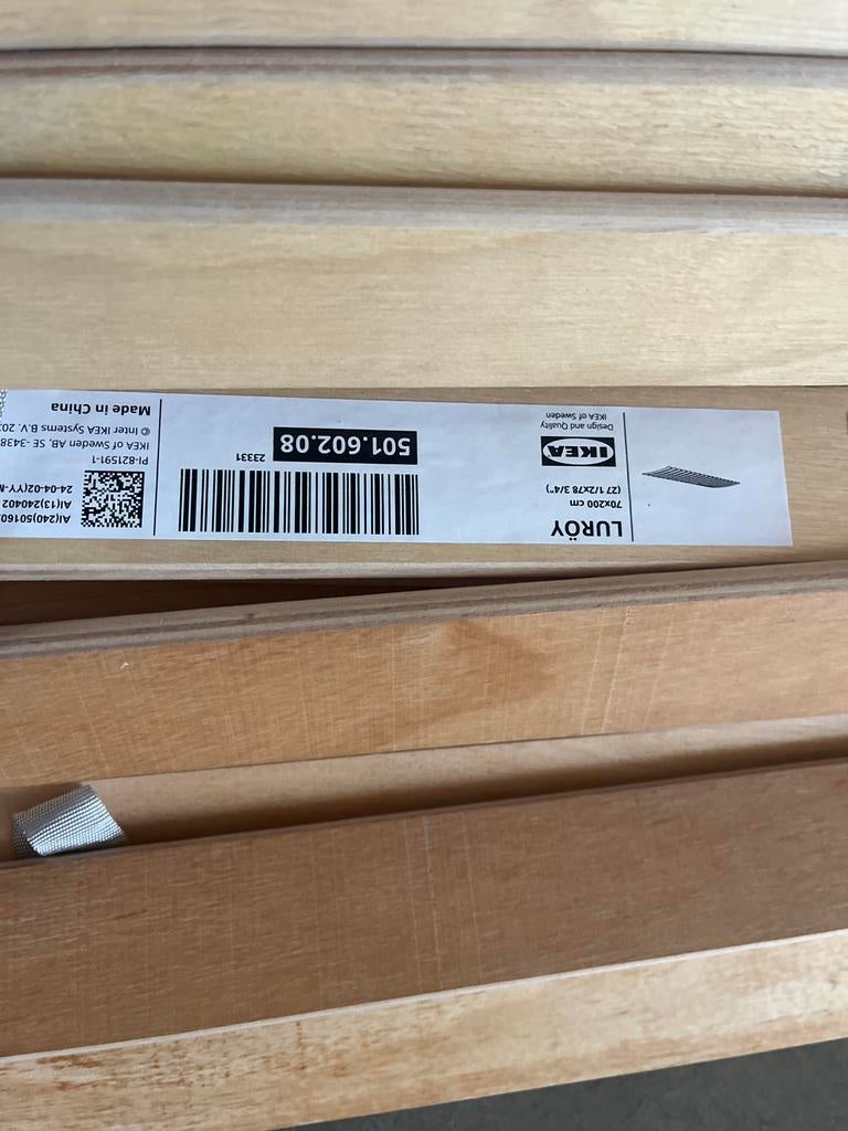 2x IKEA LURÖY lattenbodem 70x200 cm, Nieuw, Ophalen of Verzenden, 200 cm, Hout