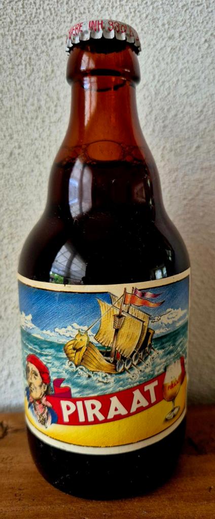 1990 oude fles PIRAAT bier 11,5% br. BIOS Ertvelde België, Verzamelen, Biermerken, Ophalen of Verzenden, Zo goed als nieuw, Flesje(s)
