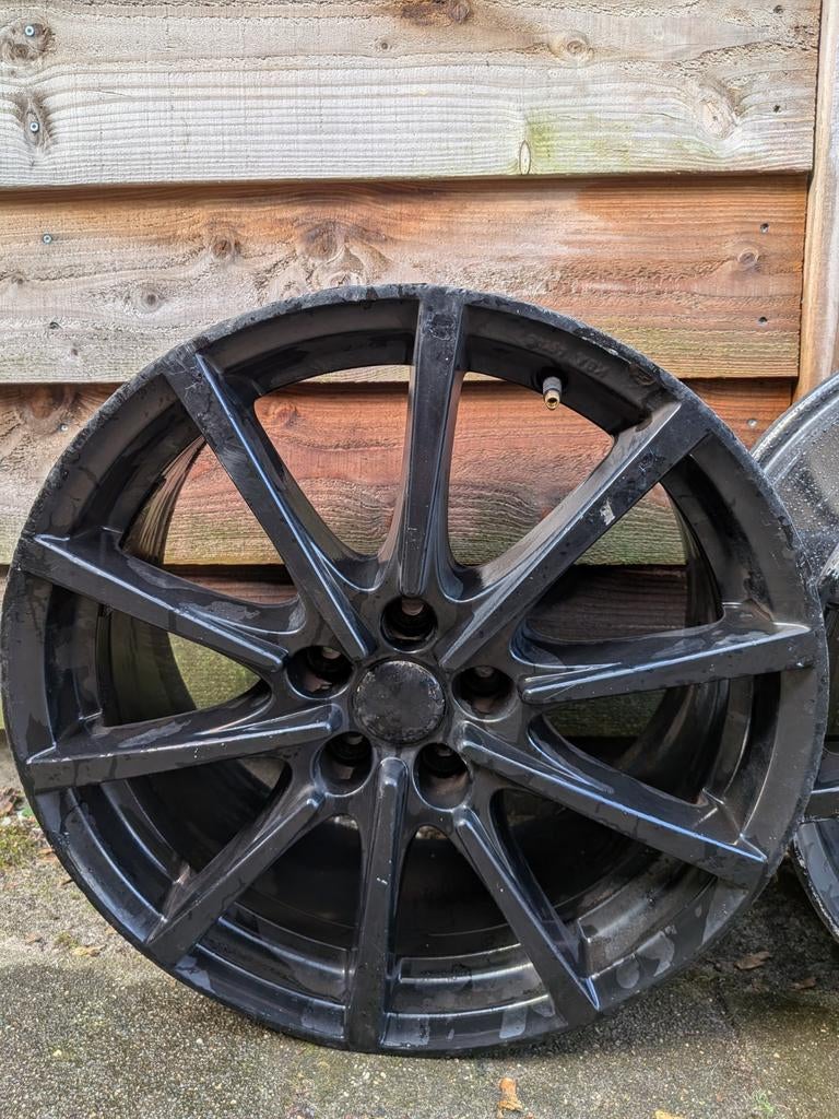 18 inch Borbet BL5 zwart velgen (Opknapset), Auto-onderdelen, Banden en Velgen, 18 inch, Gebruikt, Velg(en), Ophalen of Verzenden