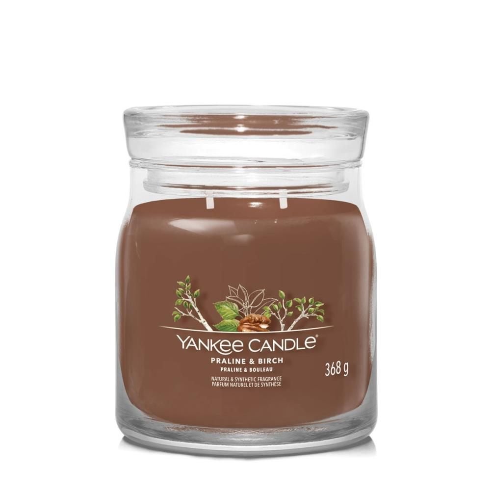 Yankee Candle Praline Birch medium 50% korting, Ophalen of Verzenden, Nieuw, Kaars