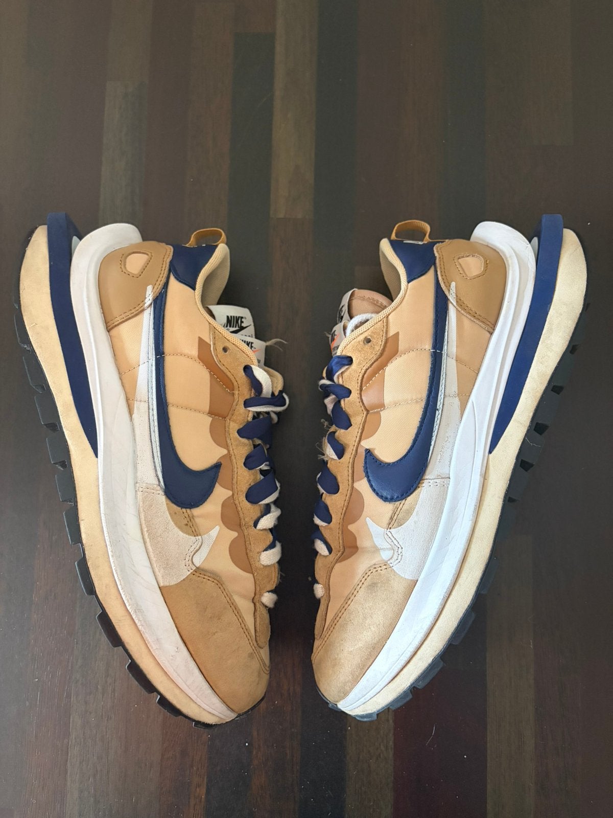 Nike x sacai VaporWaffle Sesame Blue Void - Maat 44, Kleding | Heren, Overige kleuren, Ophalen of Verzenden, Sneakers of Gympen