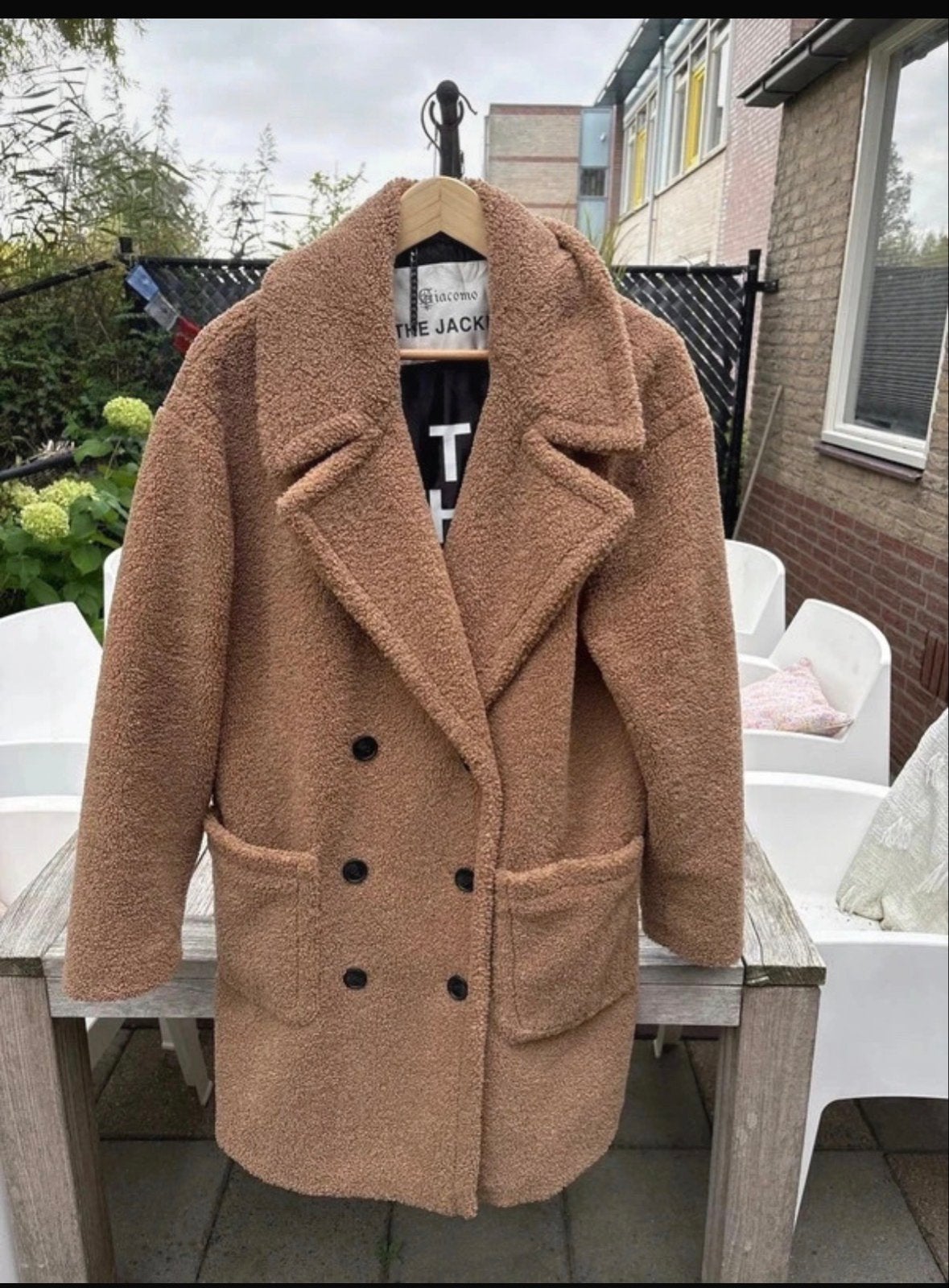 Giacomo The Jacket Teddy Coat XL Bruin, Ophalen of Verzenden, Zo goed als nieuw, Maat 46/48 (XL) of groter, Bruin