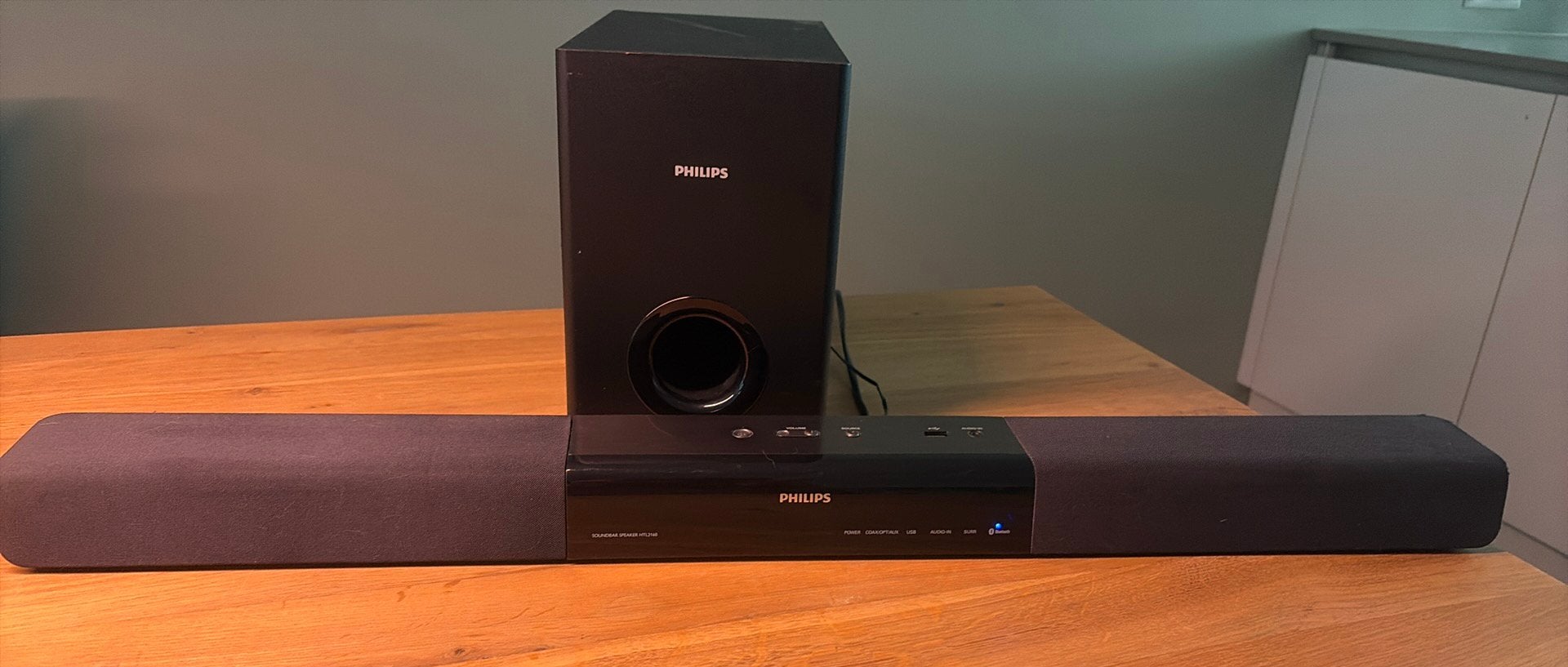 Philips Soundbar incl. Subwoofer HTL2160/12, Ophalen, Bluetooth, Gebruikt