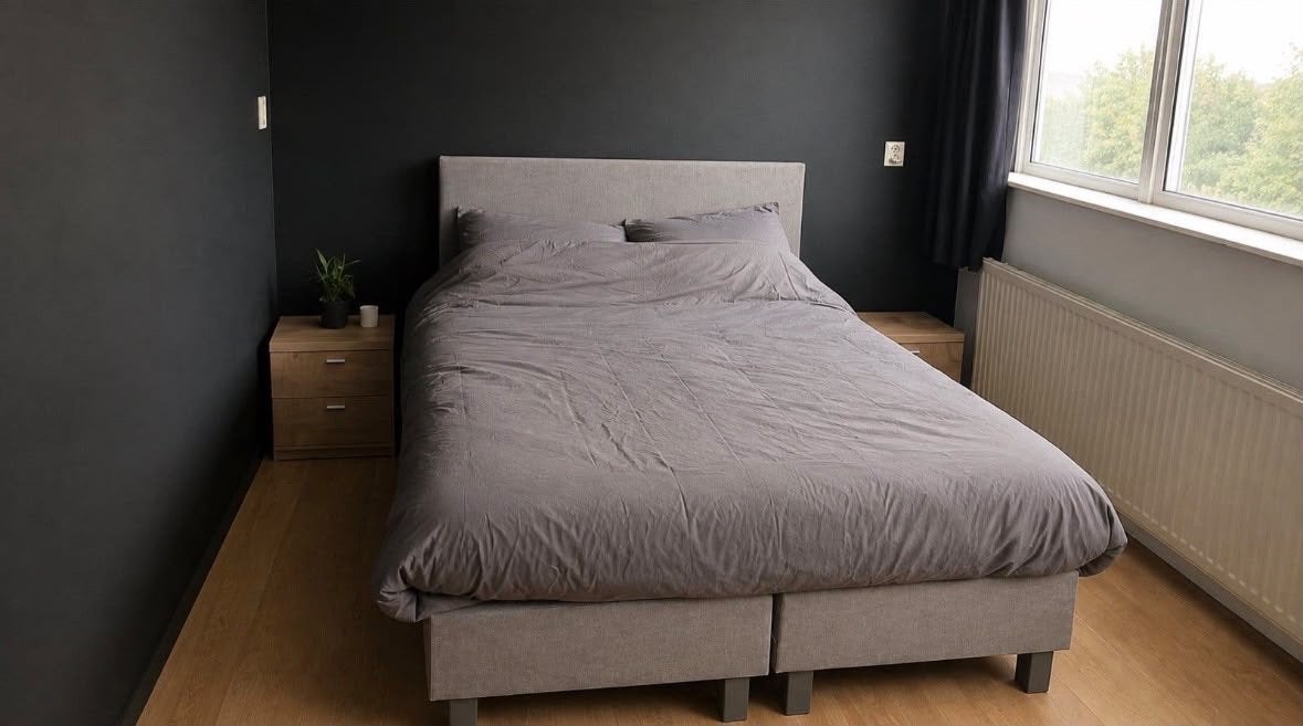 Comfortabel tweepersoons boxspring 140x200 cm (zonder matras, Ophalen, Gebruikt, Tweepersoons, 140 cm