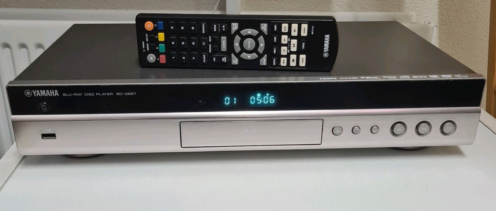Yamaha netwerk cd bluray speler bd-s667 + afstandsbed. hdmi, Ophalen of Verzenden