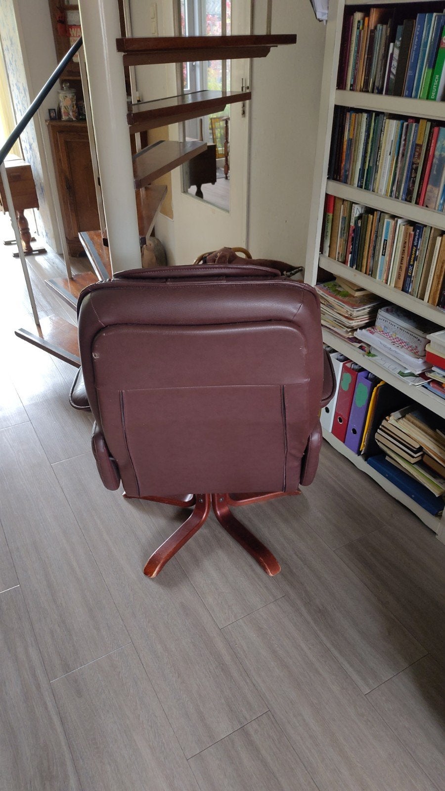 Comfortabele bruine leren relaxfauteuil, Ophalen, Gebruikt, Bruin, Modern comfort