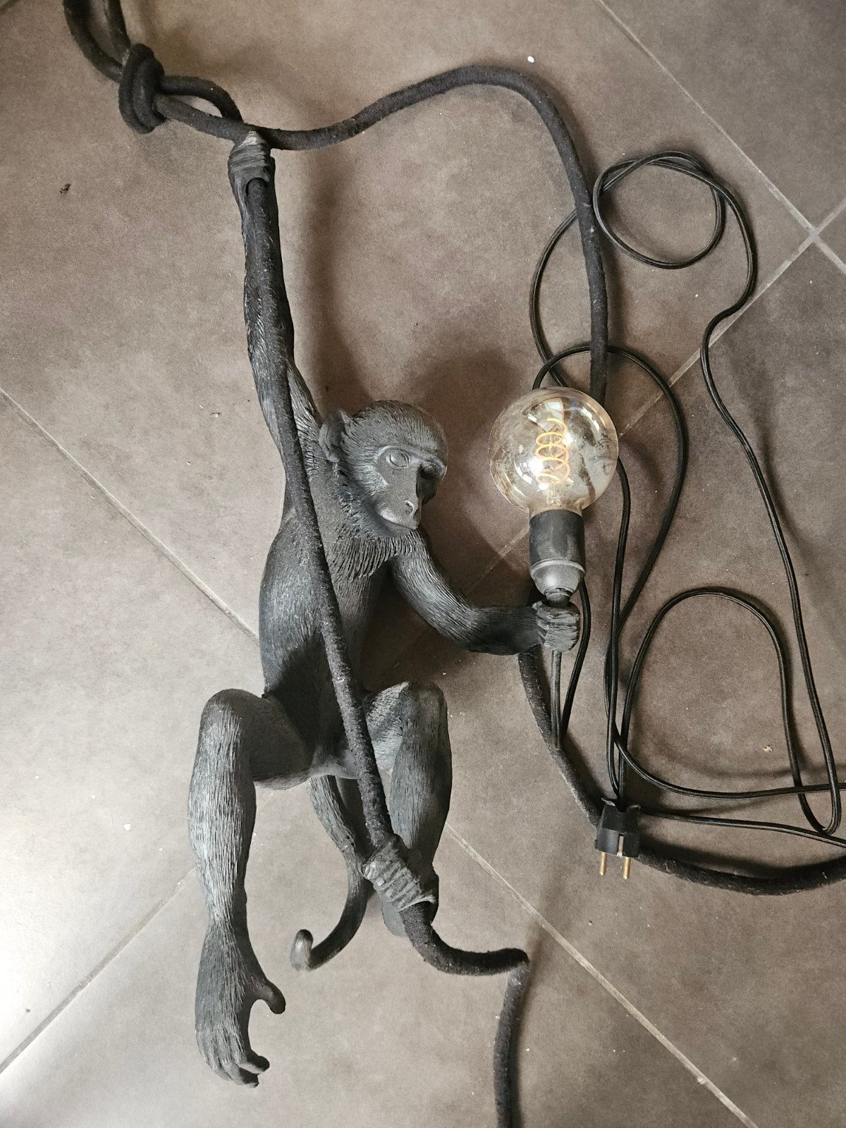 Originele Seletti Monkey Lamp (Hanging / Rope) – Zwart –, Ophalen of Verzenden, Zo goed als nieuw