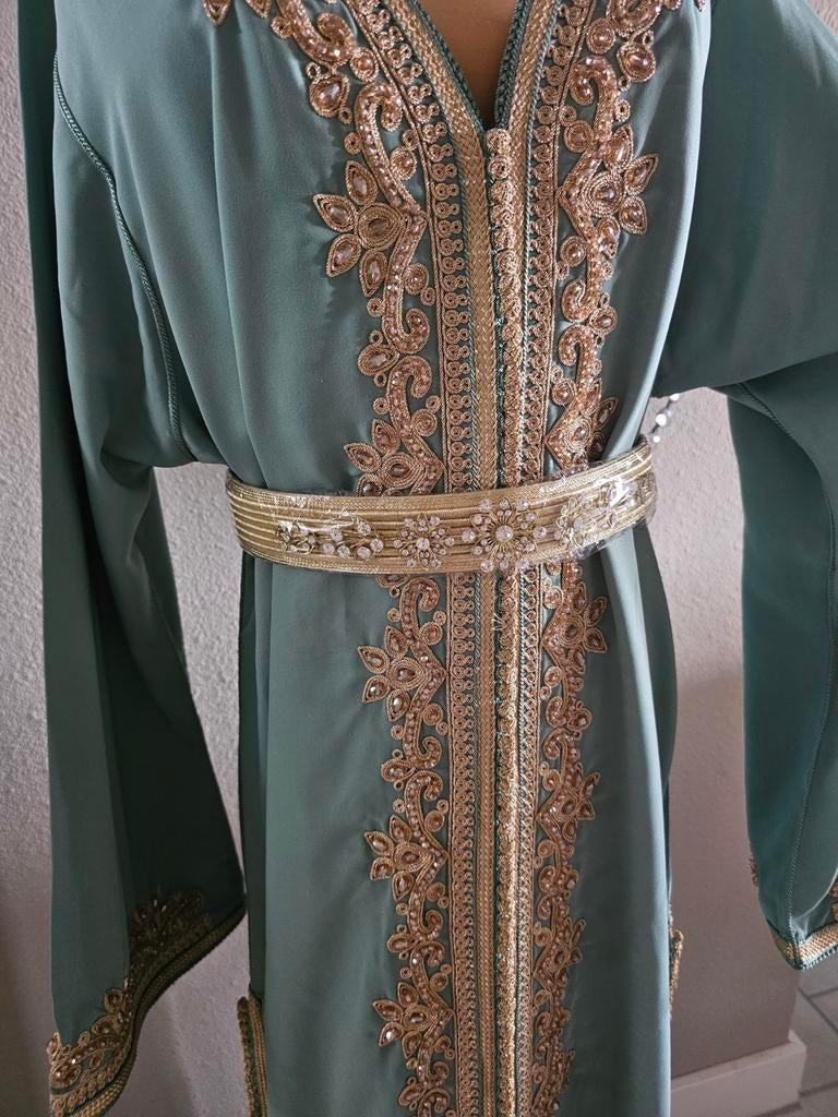 Caftan marokkaanse jurk, Ophalen of Verzenden, Zo goed als nieuw, Blauw, Overige typen