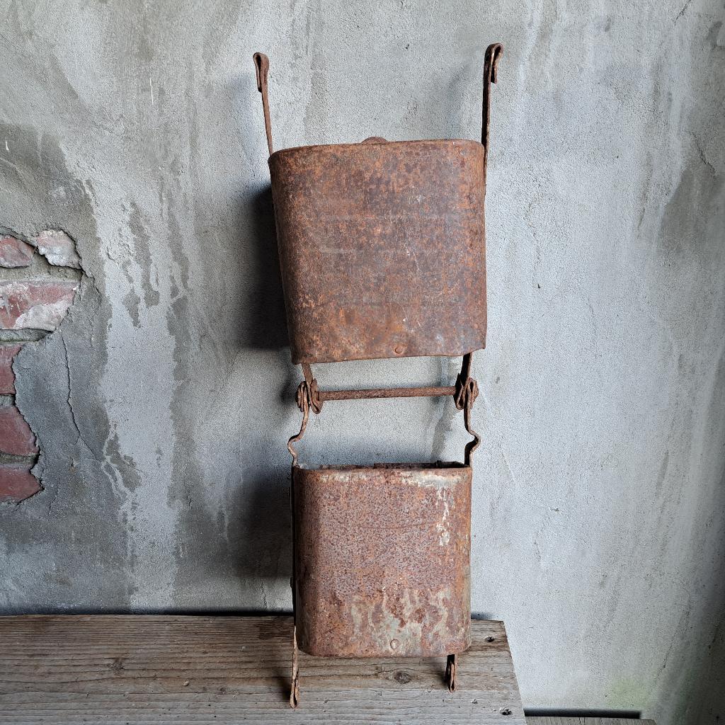 Brocante oud verweerd schoepenrad waterrad 2 bakjes *Etage3*, Gebruikt, ., Ophalen of Verzenden, .