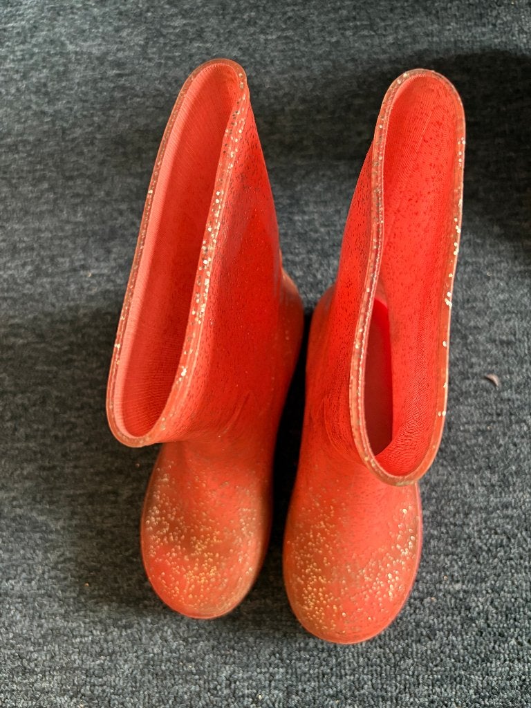 Hema oranje glitter regen laarsjes, maat: 32/33, Meisje, Ophalen of Verzenden, Hema, Laarzen