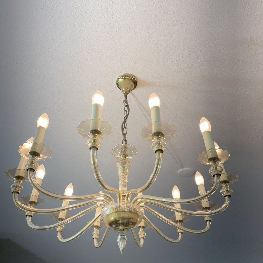 grote jaren 70 Murano kroonluchter, Ophalen, Gebruikt, ., E14 (klein)