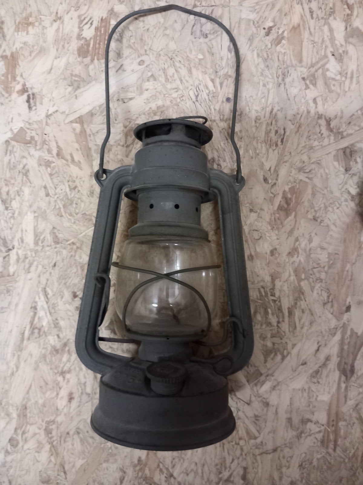 Vintage Petroleumlamp / Stormlantaarn - Grijs, Ophalen of Verzenden