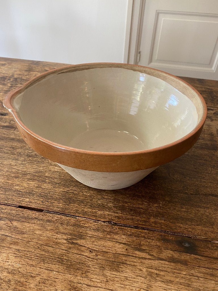 Brocante Franse beslagkom "tian "van aardewerk, Ophalen of Verzenden
