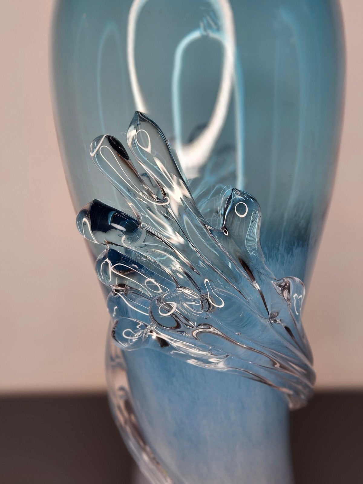 Vaas "Beach" blauw/wit H.40cm, Gilde Handwerk, Handgemaakt, Blauw, Export@Gildehandwerk.com