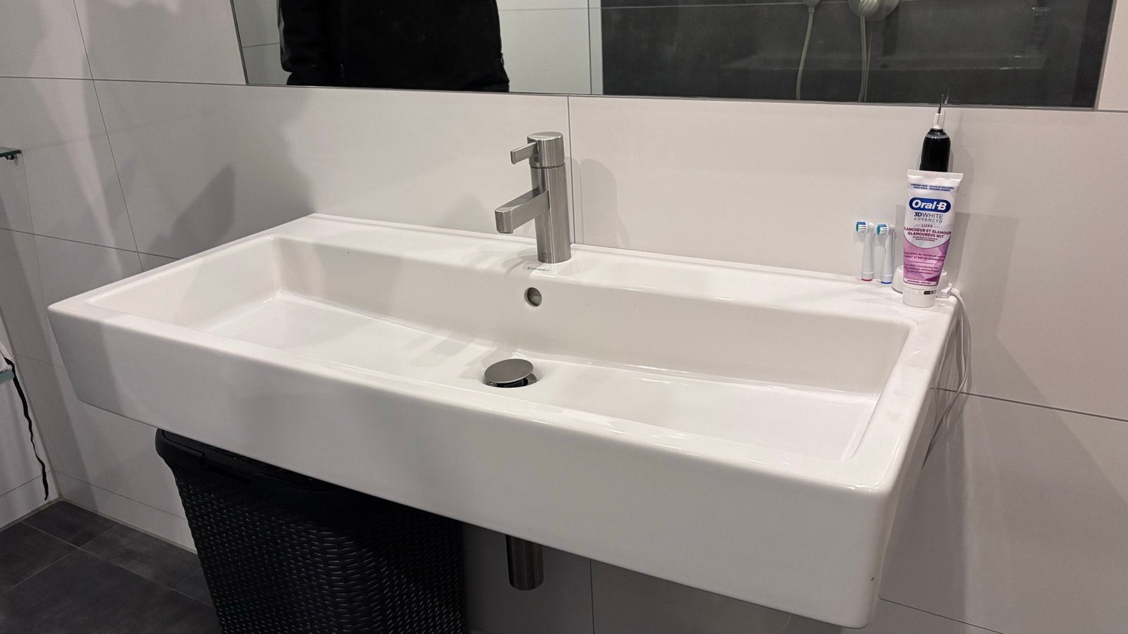 Duravit wasbak 100x47 cm met Hansgrohe kraan, Ophalen, Gebruikt, Wastafel