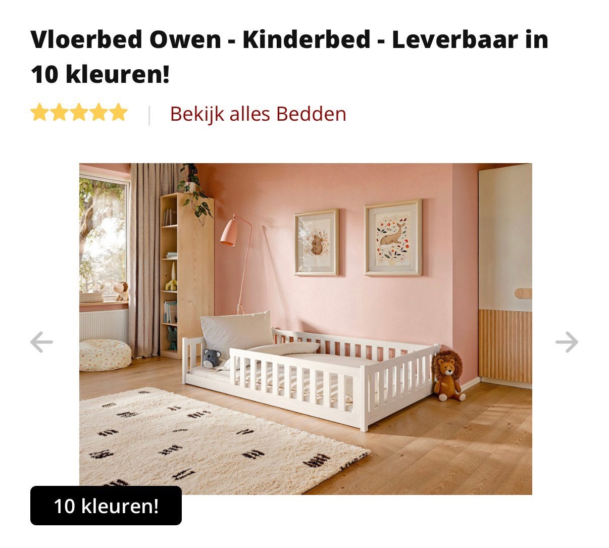 Wit houten bed 140x200 cm inclusief matras – Beddenbriljant, Kinderen en Baby's, Kinderkamer | Bedden, Ophalen, 85 tot 100 cm