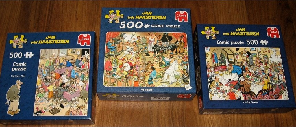 JAN VAN HAASTEREN - 3 X PUZZEL 500 STUKJES - ZIE ADVERTENTIE, Verzenden, 500 t/m 1500 stukjes, Zo goed als nieuw, Legpuzzel