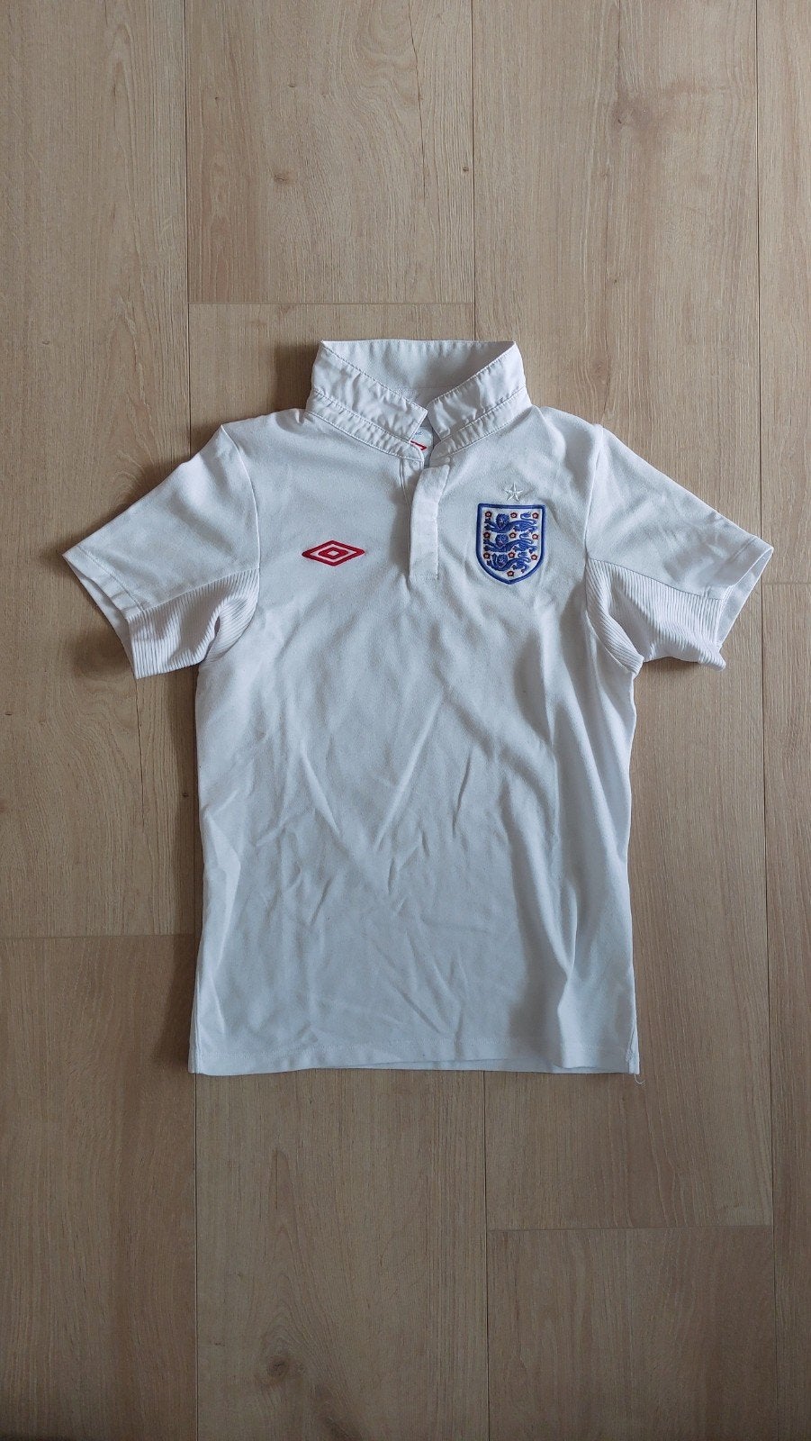 Engeland Voetbalshirt Umbro Maat 146 vintage 2009-2010, Ophalen of Verzenden, Gebruikt, Umbro, Jongen of Meisje