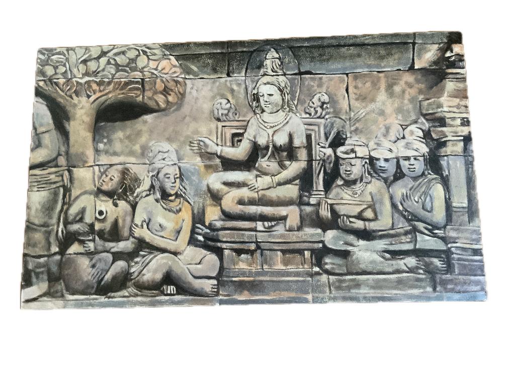 Gratis Schilderij Balinese Tempel, Antiek en Kunst, Ophalen