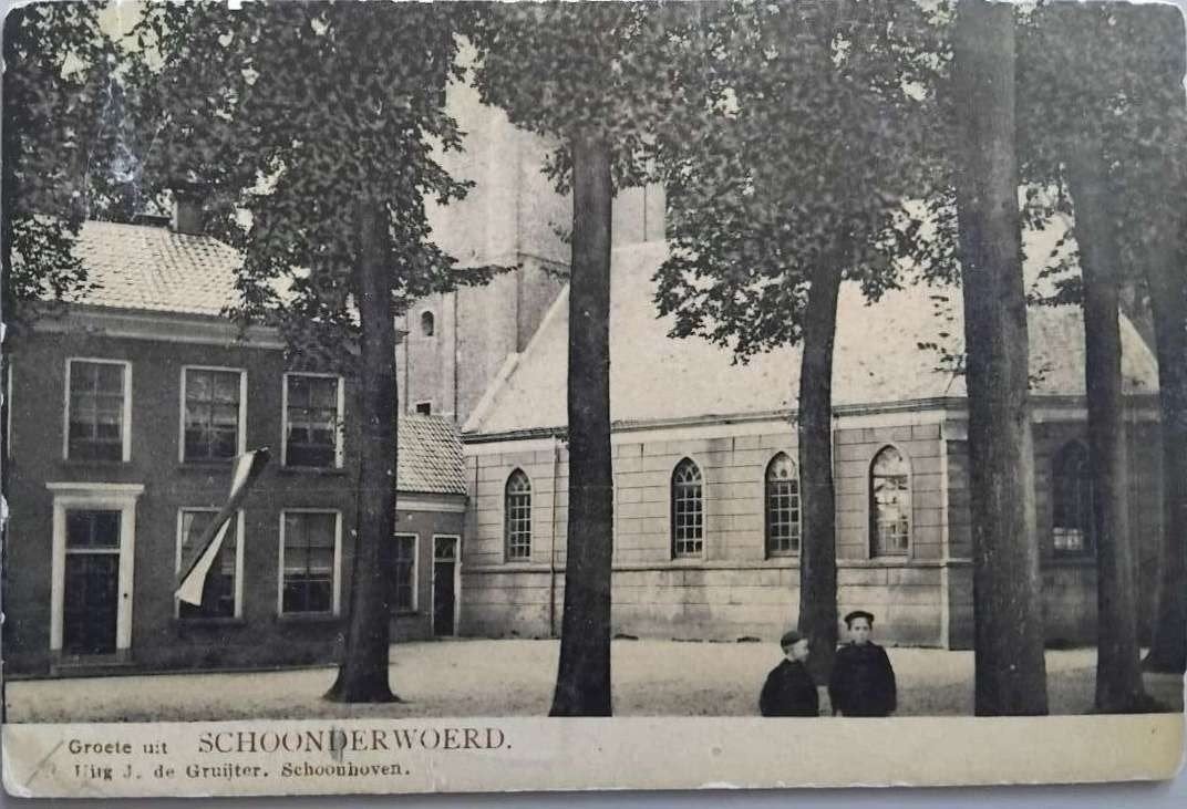 Hervormde Kerk Schoonrewoerd (Utrecht) - Gelopen 1912, Verzamelen, Ophalen of Verzenden, Voor 1920, Gelopen, Utrecht