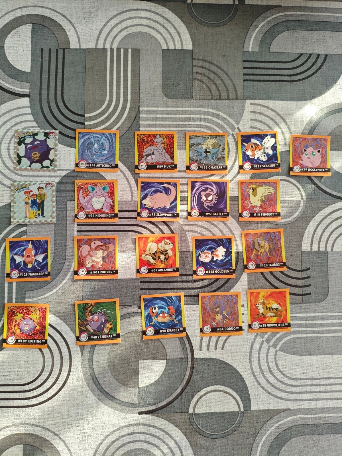 Pokémon stickers, Ophalen of Verzenden, Gebruikt, Meerdere kaarten