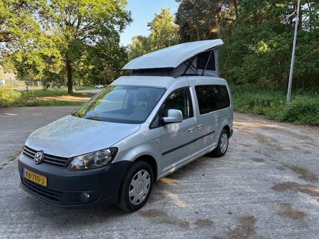 Volkswagen Caddy Maxi Camper 1.6 TDI 2011 Grijs, Voorwielaandrijving, Euro 5, Stof, Zwart