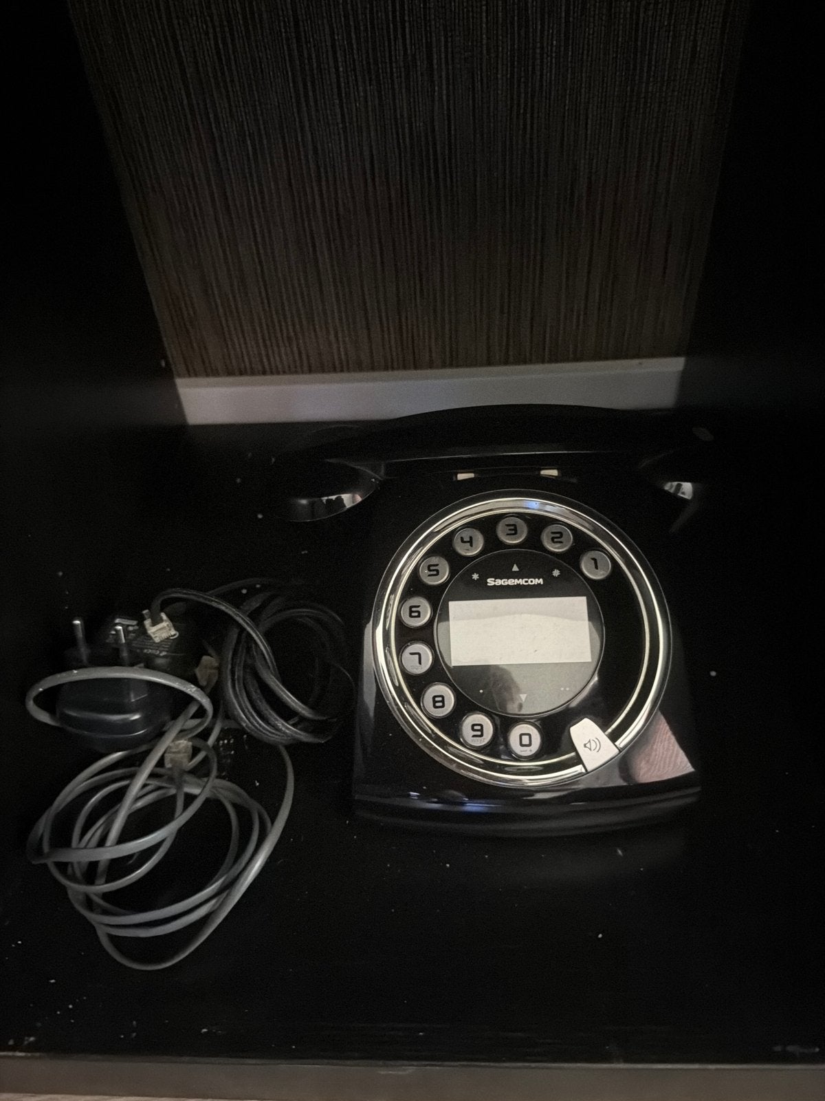 Sagemcom Retro Telefoon - Zwart met Draaischijf-look, Ophalen of Verzenden, Zo goed als nieuw, Met draaischijf
