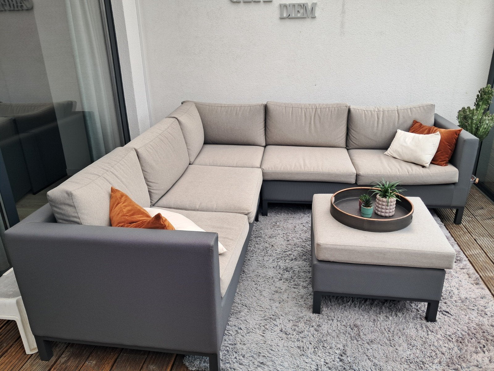 Loungeset Tempo met hocker - 250x250 cm - Hoezen wasbaar, Ophalen, Gebruikt, Bank, Loungeset