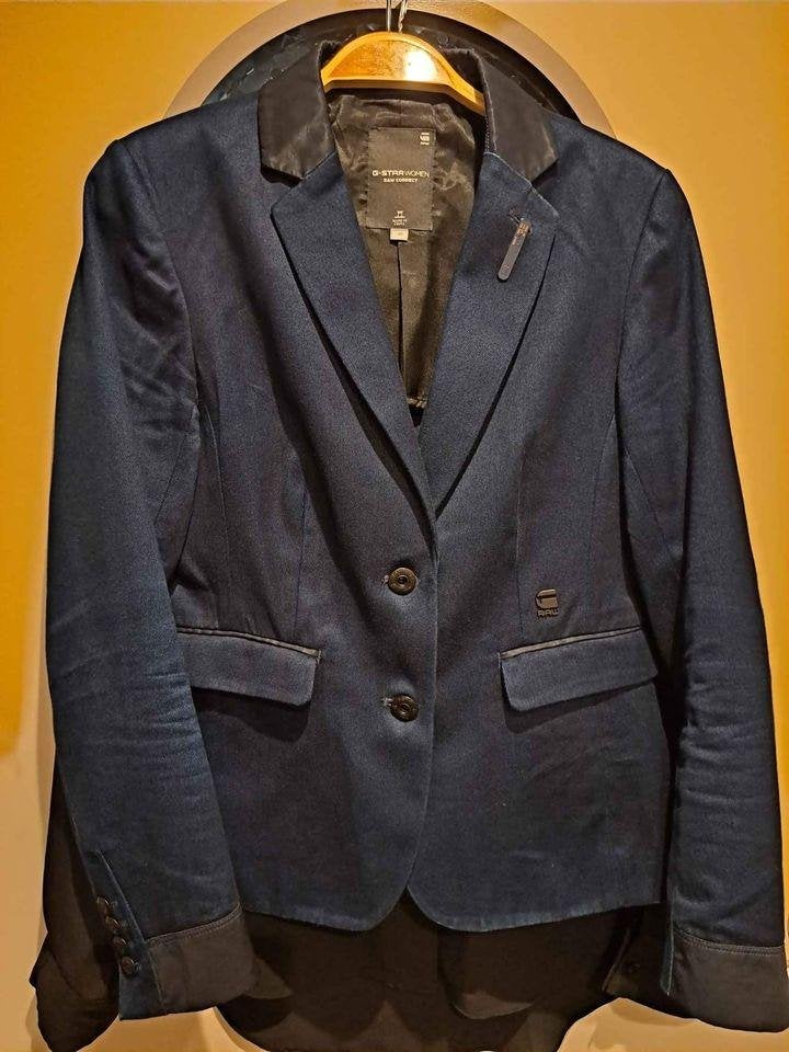 G-STAR Raw jasje, kostuum, broek Nikkie, + blouse, 36/38, Kostuum of Pak, Blauw, Ophalen of Verzenden, Zo goed als nieuw