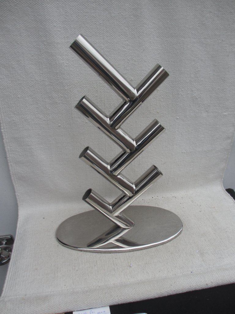 Dutch Design ZIG ZAG chromen wijnrek, Huis en Inrichting, 50 – 75, 5 tot 15 flessen, Ophalen of Verzenden, Zo goed als nieuw