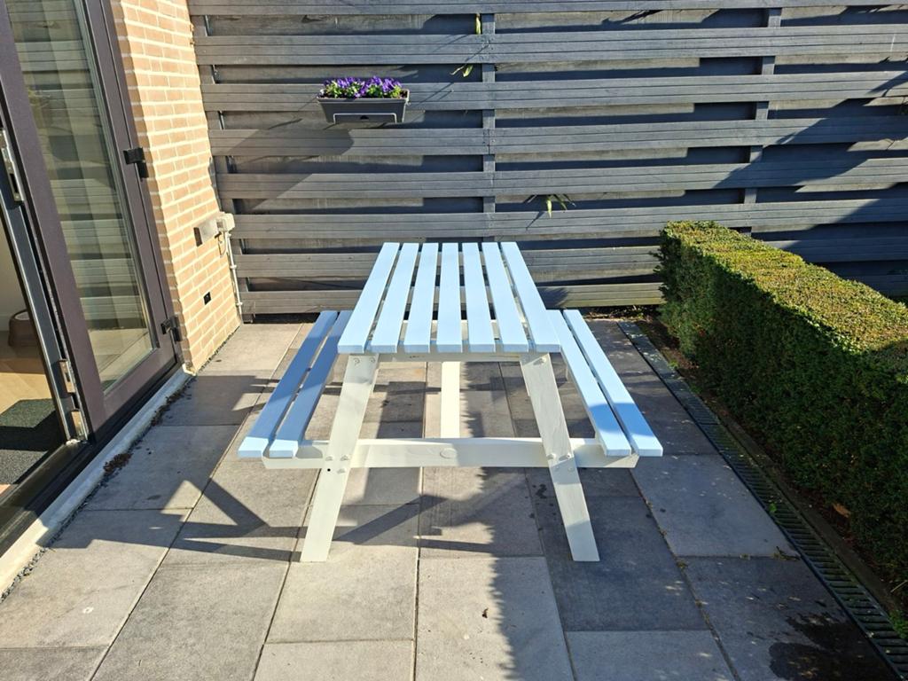 Mooie picknicktafel, Tuin en Terras, Picknicktafels, Ophalen of Verzenden, Gebruikt, Rechthoekig, Hout