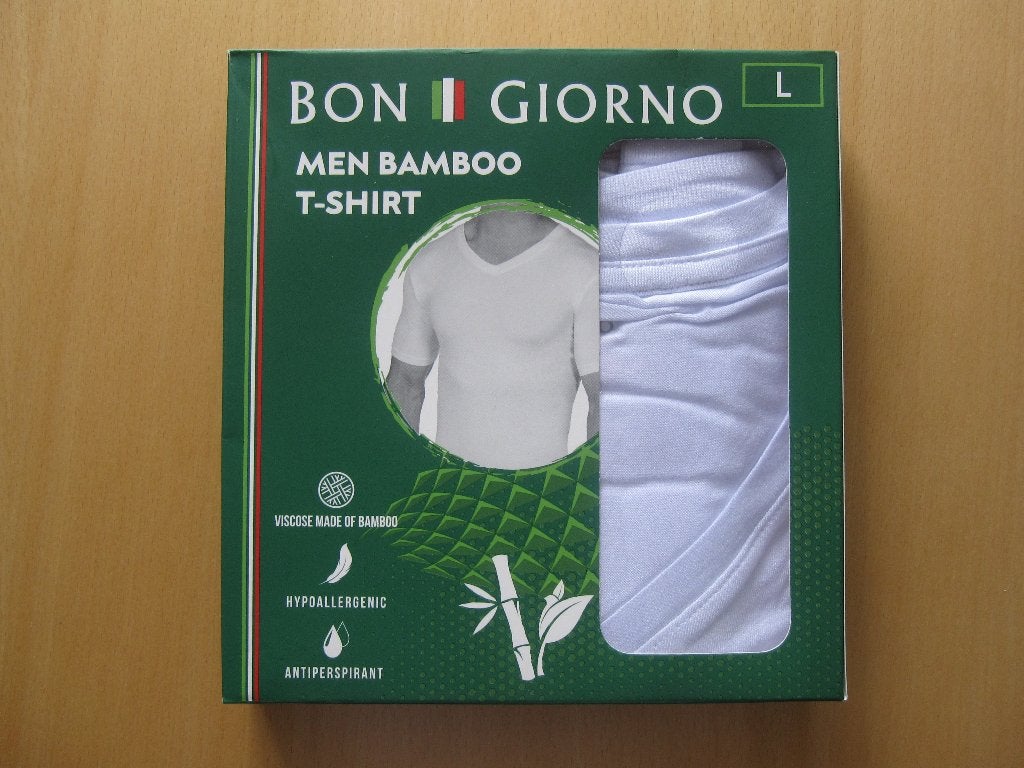 Bamboo T-Shirts.  Merk: Bon Giorno., Maat 52/54 (L), Verzenden, Wit, Bon Giorno