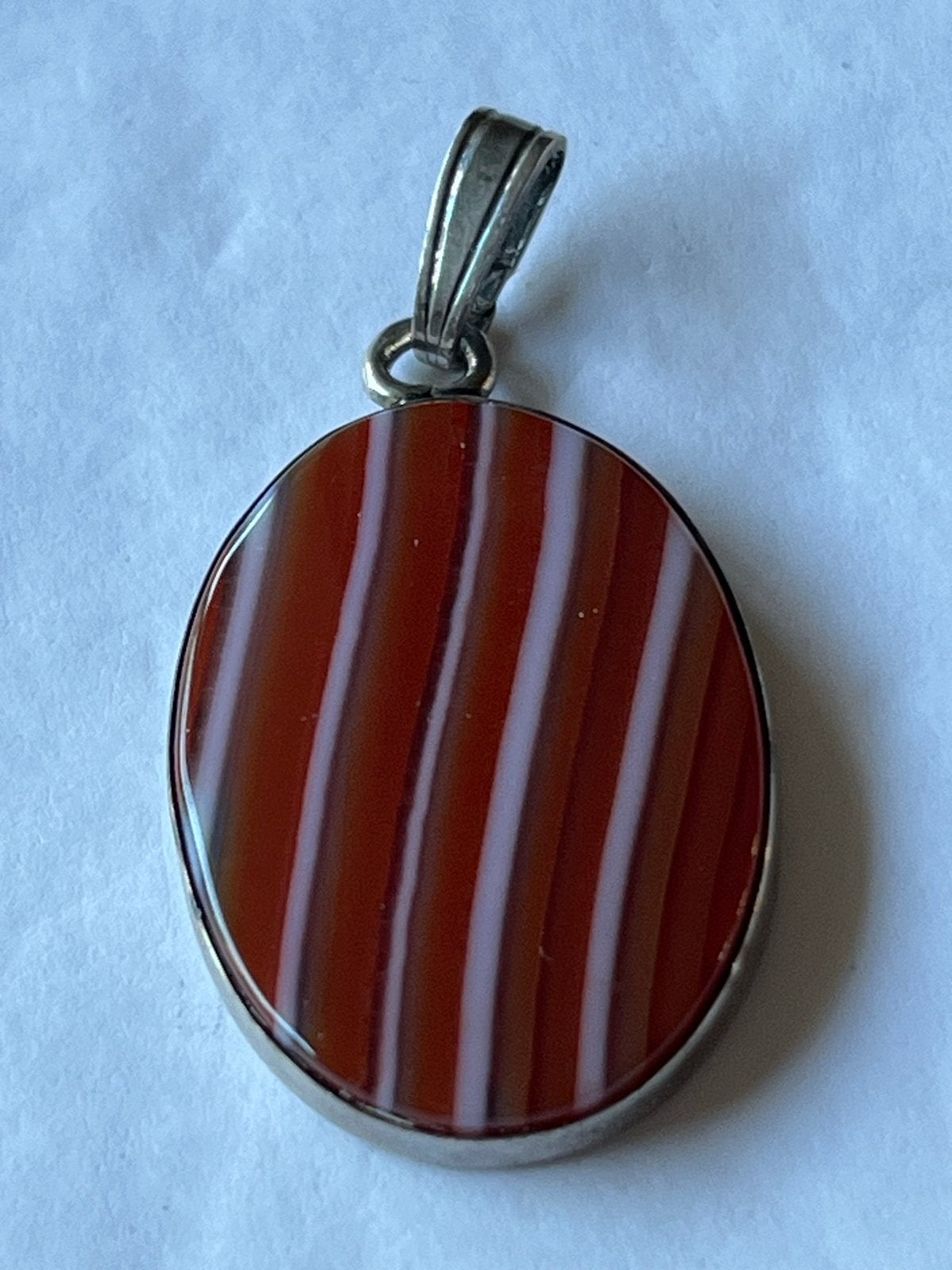 Fraaie zilveren hanger met Agaath, Overige voorstellingen, Verzenden, Zo goed als nieuw, Met edelsteen