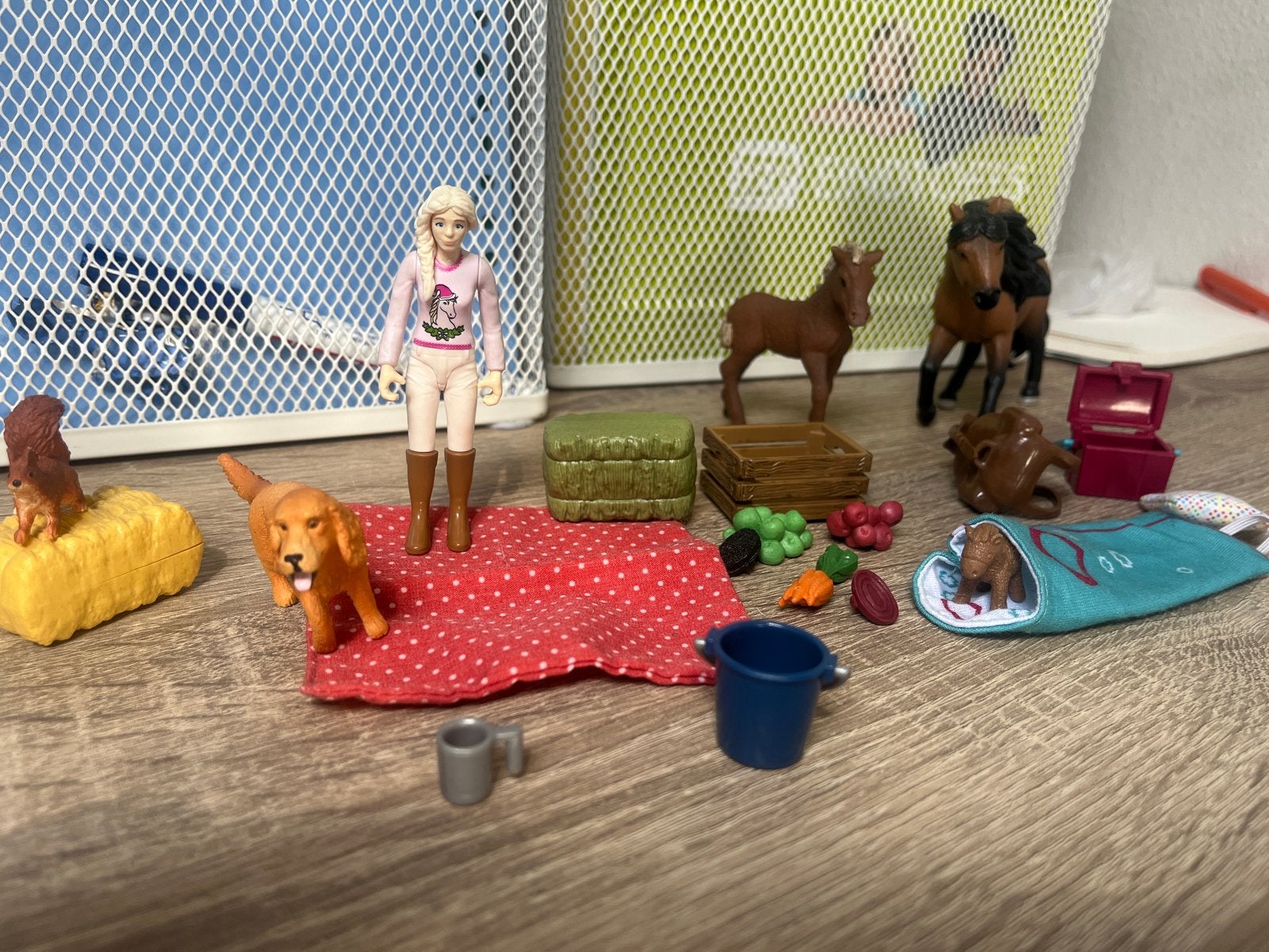 Schleich speelset met paarden, honden en accessoires, Ophalen, Gebruikt, Jongen of Meisje