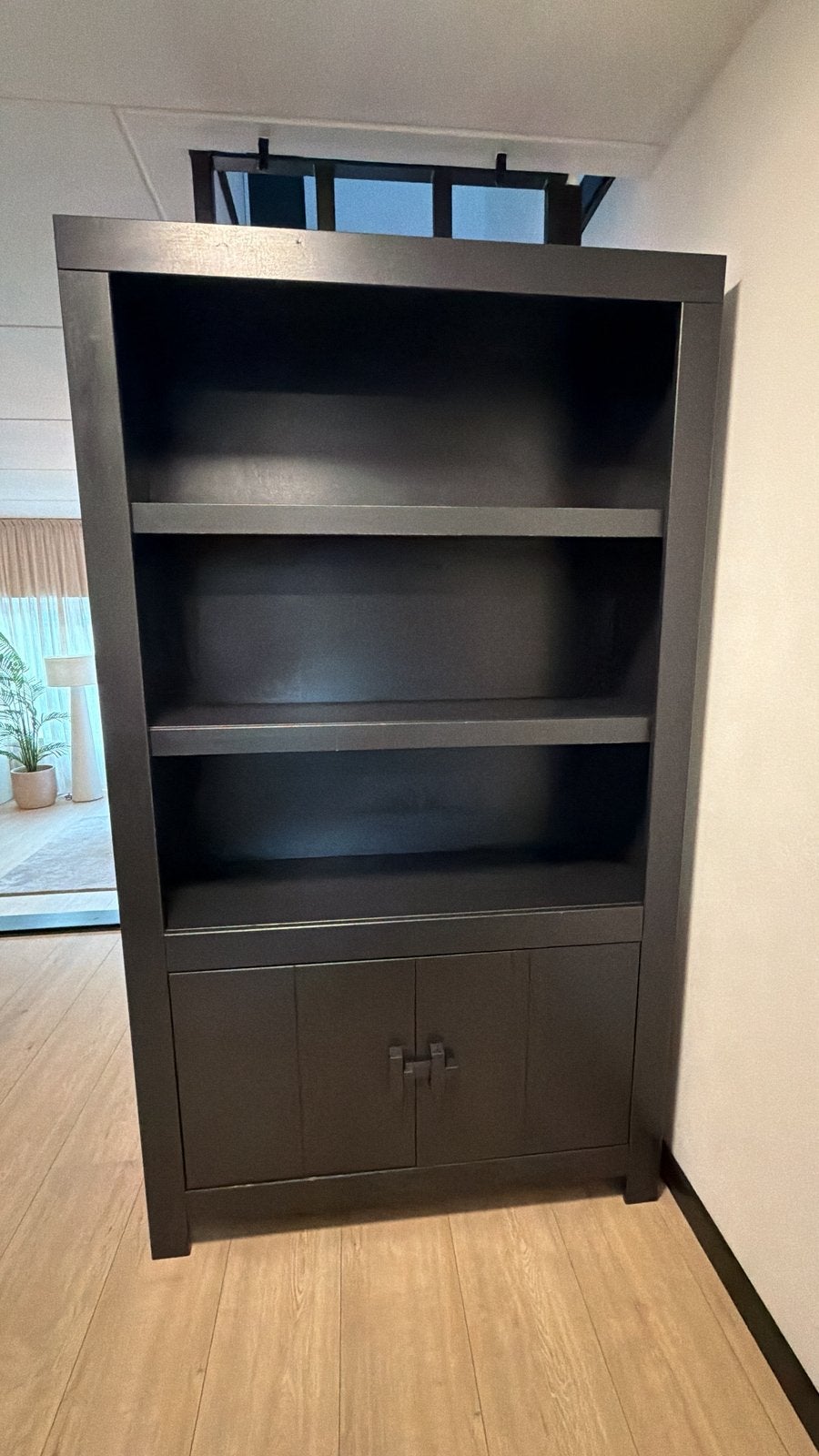 Open kast mat zwart (WOOOD – Benson) –, Zo goed als nieuw, 25 tot 50 cm, 50 tot 100 cm, Ophalen of Verzenden