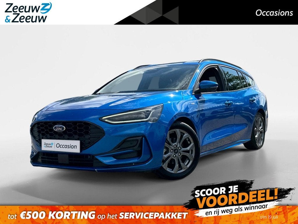 Ford Focus Wagon 1.0 EcoBoost Hybrid ST Line | Actie prijs |, 12 maanden, Gebruikt, Euro 6, Blauw