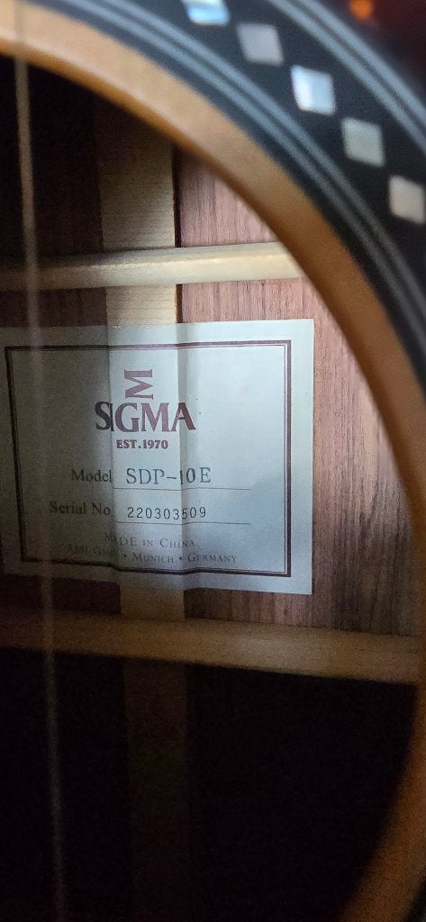 Sigma SDP-10E akoestische gitaar met gigbag, Ophalen, Zo goed als nieuw, Bruin, Overige typen