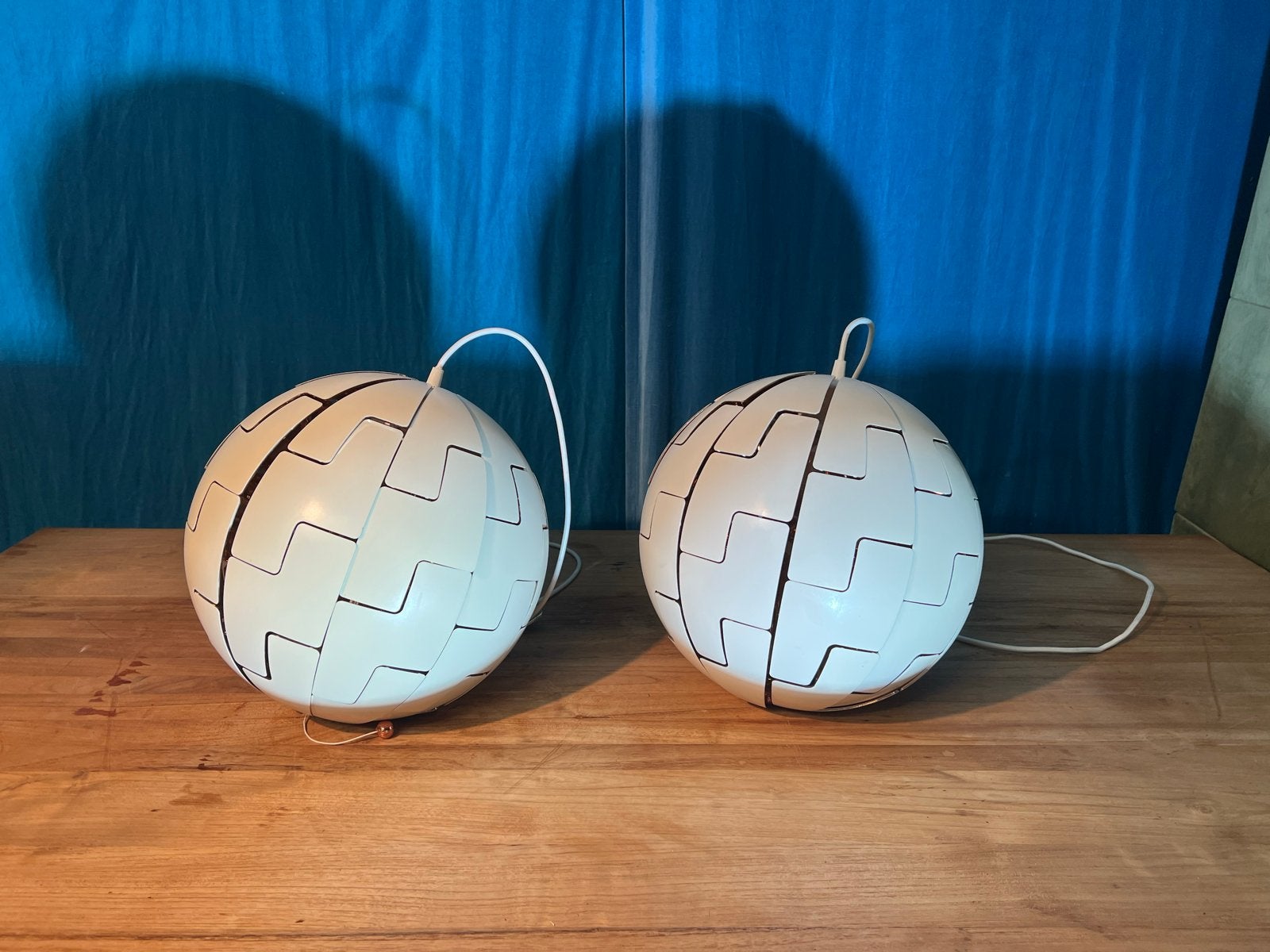 Set 2x IKEA PS 2014 lampen, wit/koper, Ophalen of Verzenden, Zo goed als nieuw, Metaal, E27 (groot)