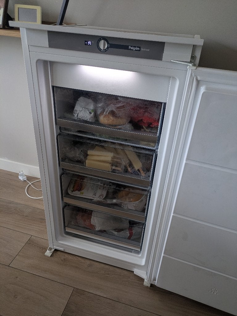 Pelgrim inbouwvriezer 100 liter, 102cm hoog, Gebruikt, Minder dan 60 cm, Inbouw, Ophalen