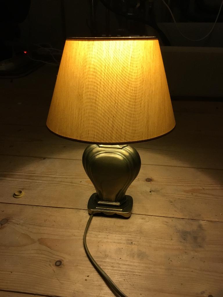 Messing tafellamp met kap, Huis en Inrichting, Ophalen, Zo goed als nieuw, Metaal, Minder dan 50 cm