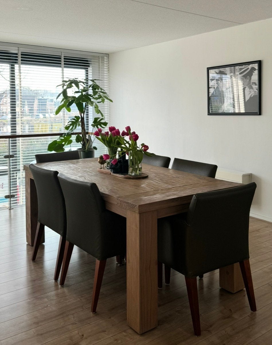 Foto 5 van Comfortabele eetkamerstoel 6x - Grijs/groen/metalic