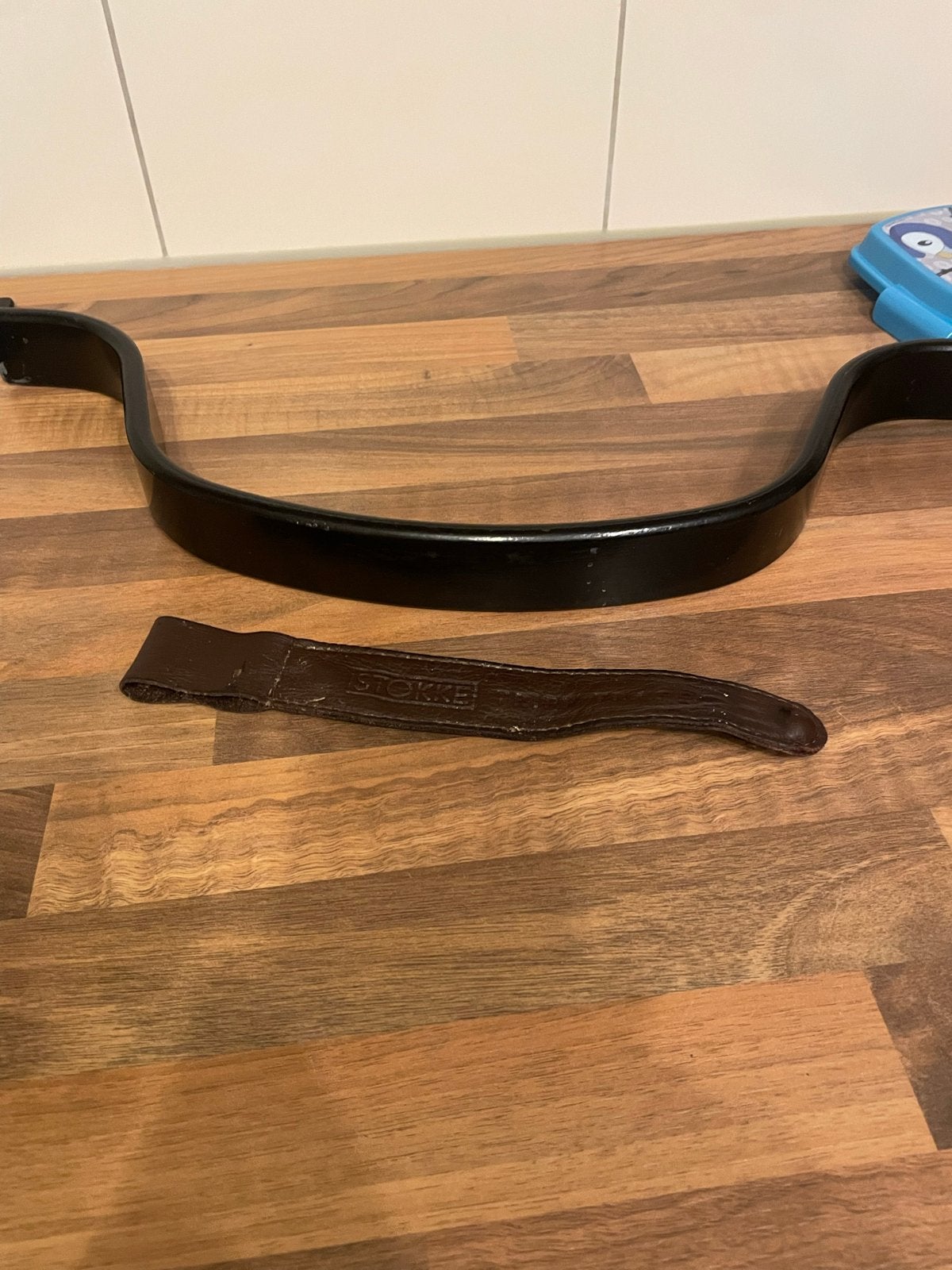 Stokke Tripp Trapp beugel en leren riempje, Ophalen, Gebruikt, Meegroeistoel, Gordel(s)