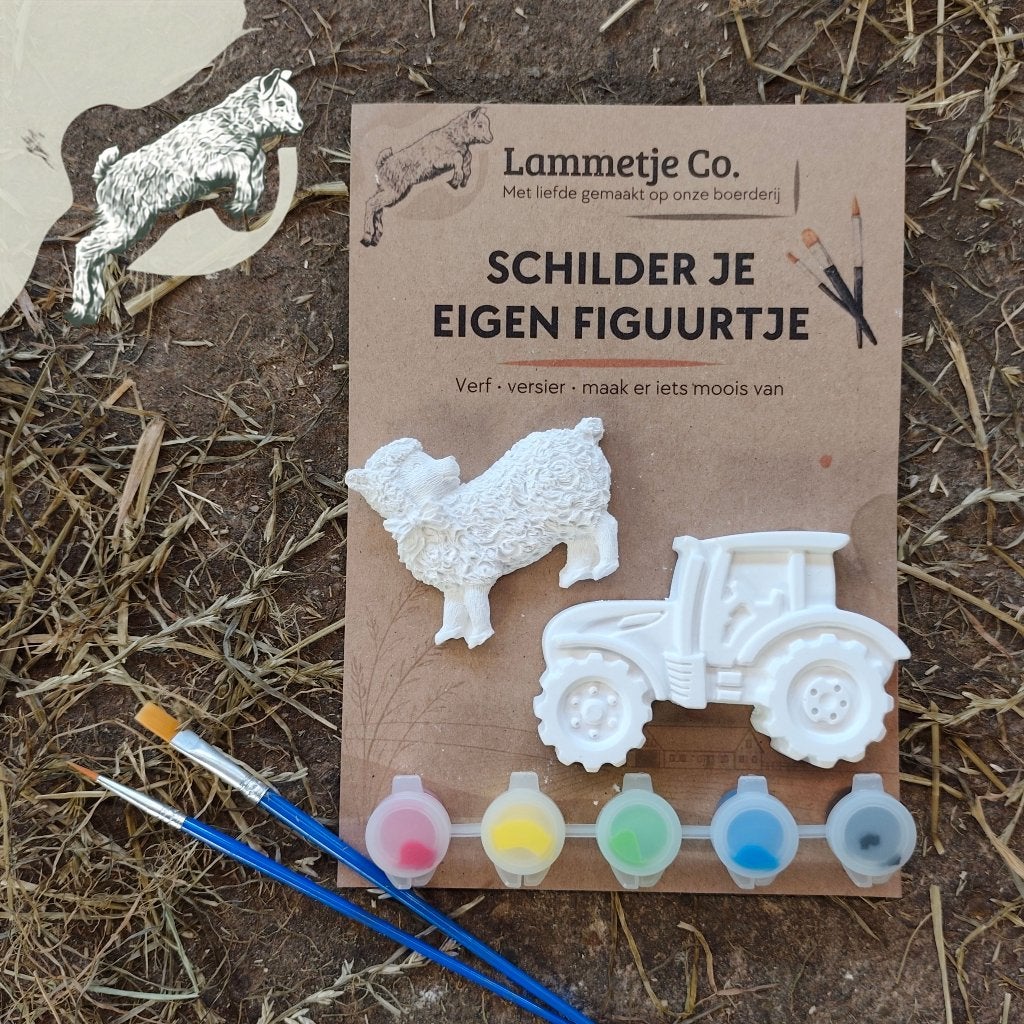 Schilder je eigen figuurtje | Schaap met tractor | DIY, Ophalen of Verzenden, Nieuw