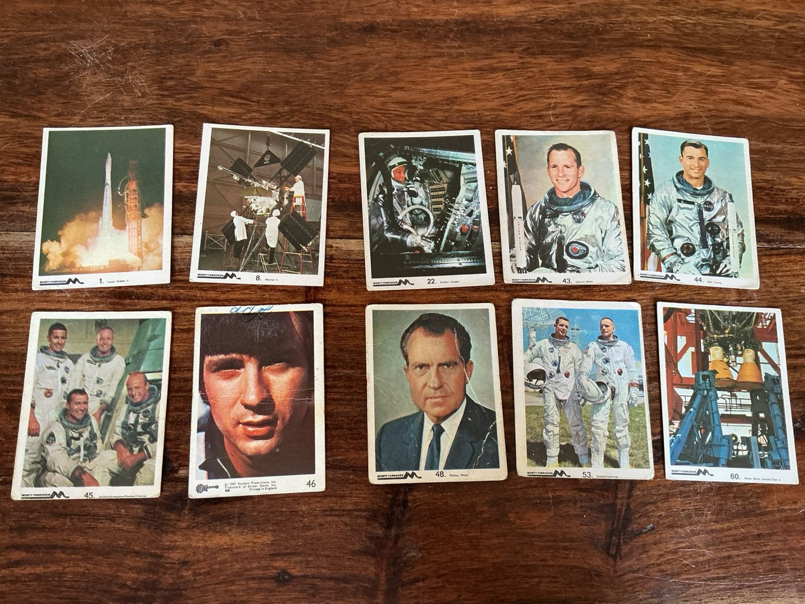 Verzamelplaatjes 1969 Monty Fabrieken "Space" serie 10 stuks, Hobby en Vrije tijd, Verzenden, Plaatje