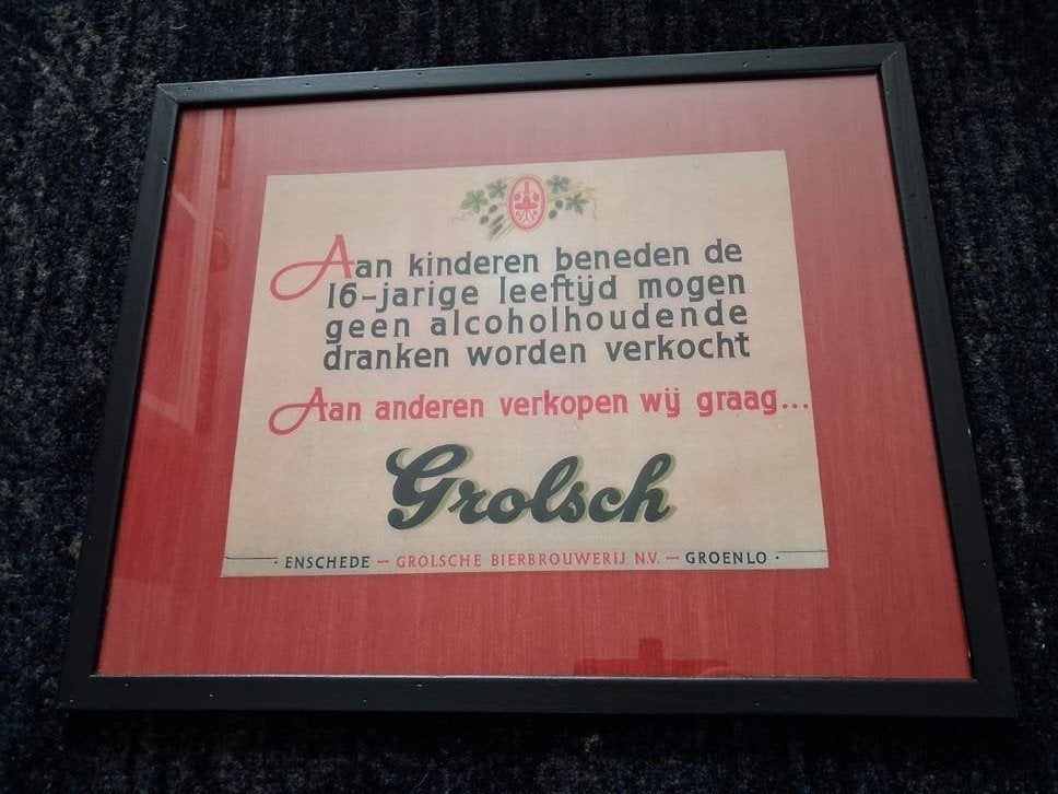 Wanddecoratie met reclame van Grolsch, Verzamelen, Ophalen of Verzenden, Zo goed als nieuw, Reclamebord, Plaat of Schild, Grolsch