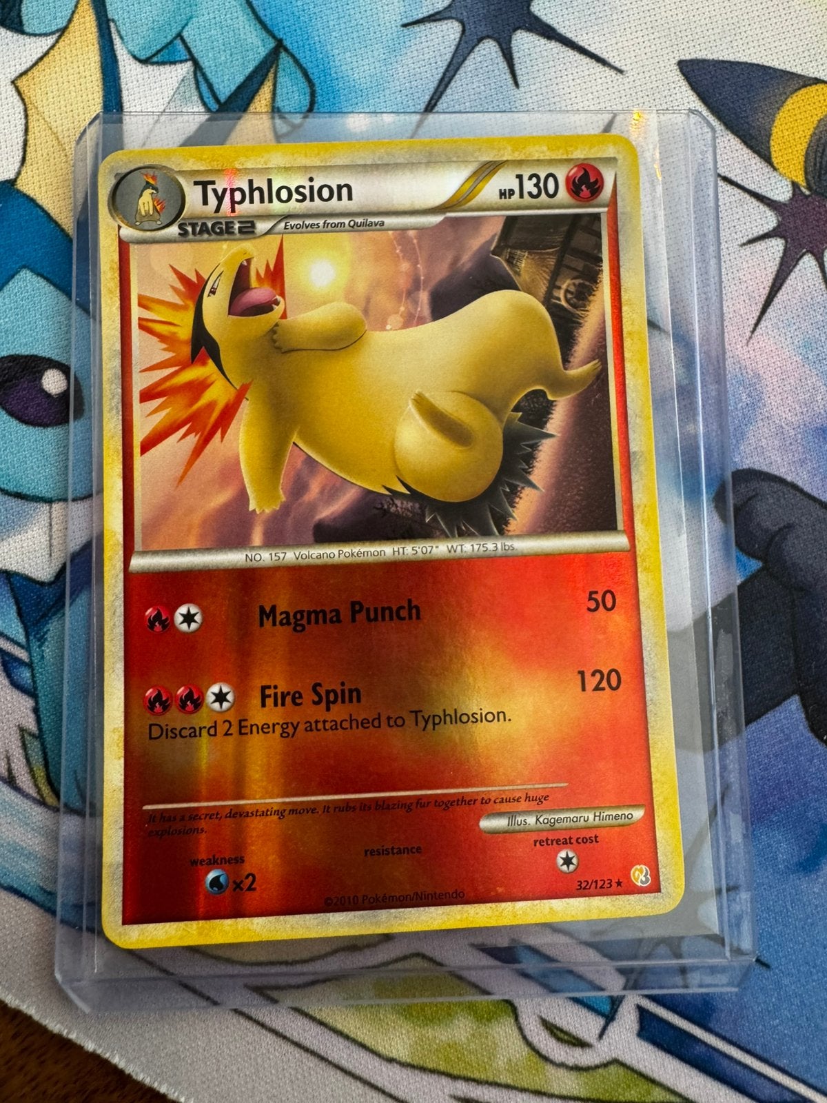 Pokemon 32/123 Typhlosion Reverse Heart gold Soul Silver, Ophalen of Verzenden, Gebruikt, Losse kaart