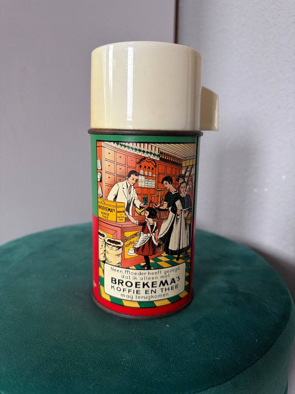 Vintage Broekema's Koffie en Thee Thermosfles, Ophalen of Verzenden