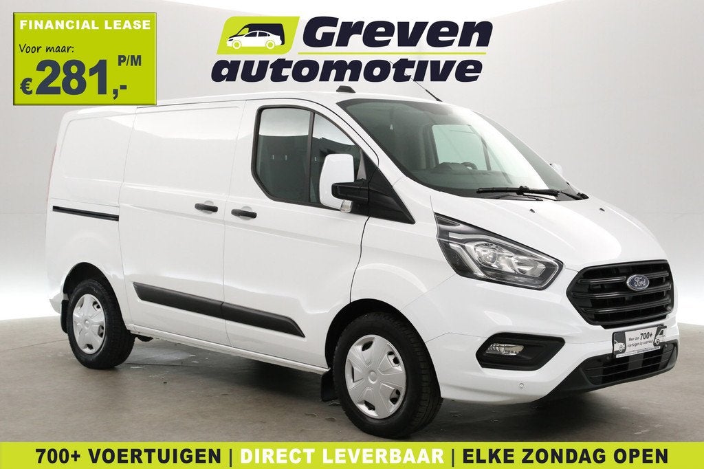 Ford Transit Custom 2.0 TDCI L1H1 | Aut. | Airco | Cruise |, Auto's, Bestelauto's, Stof, Euro 6, 4 cilinders, Wit